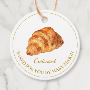 Homemade Croissant Favour Tags   White