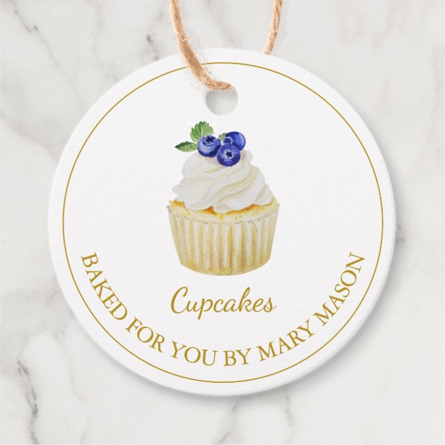 Homemade Cupcakes Favour Tags | White (Front)