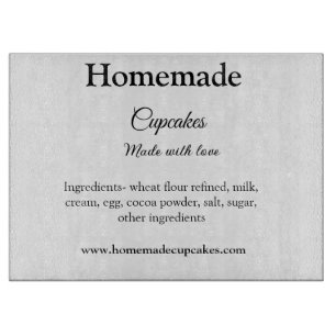 Homemade cupcakes made with love add text website cutting board