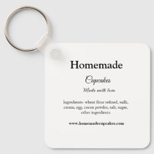 Homemade cupcakes made with love add text website keychain
