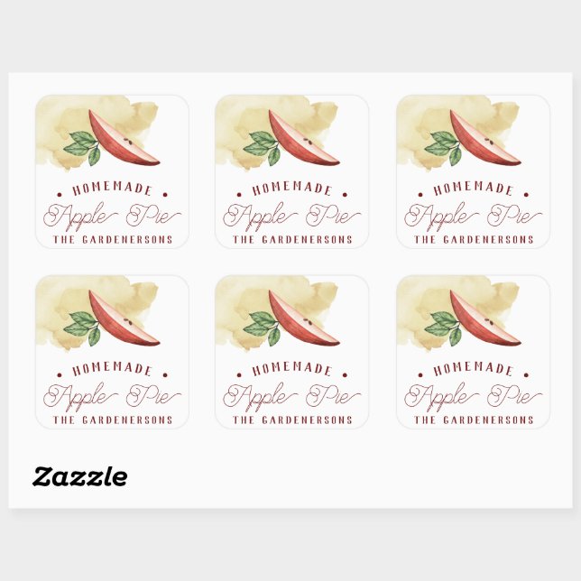 Homemade Custom Apple Pie Labels  (Sheet)