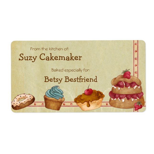 Homemade Desserts Personalized Labels (Front)