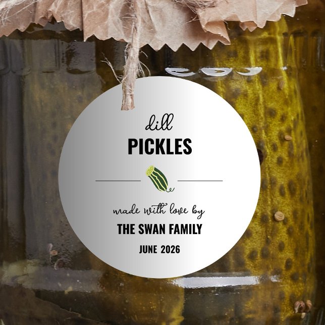 Homemade Dill Pickle Jar Label Sticker (Creator Uploaded)