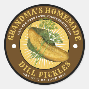 Homemade Dill Pickles Antique Label Template