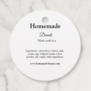 Homemade donuts made with love add text website favour tags