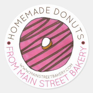 Homemade Doughnuts Doughnuts Baked Made with Love  Classic Round Sticker