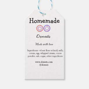 Homemade doughnuts made with love add text website gift tags