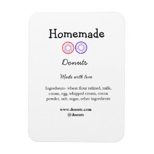 Homemade doughnuts made with love add text website magnet