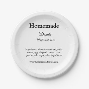 Homemade doughnuts made with love add text website paper plate