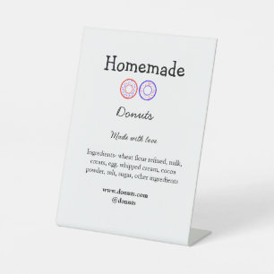 Homemade doughnuts made with love add text website pedestal sign