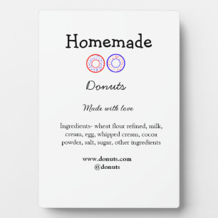 Homemade doughnuts made with love add text website plaque