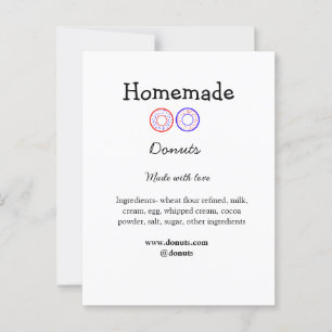 Homemade doughnuts made with love add text website postcard