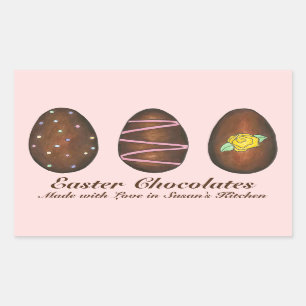 Homemade Easter Chocolates Candy Eggs Stickers