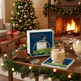 Homemade Eggnog Bottle Label Festive Holiday Drink Napkin