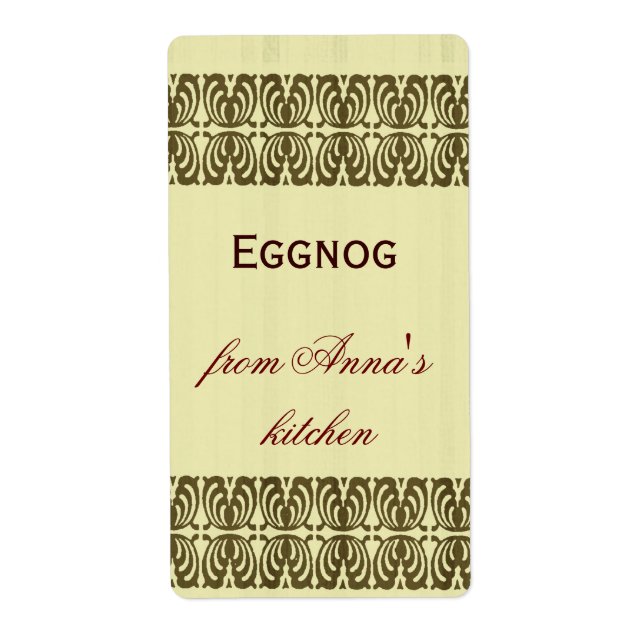Homemade eggnog personalized border (Front)