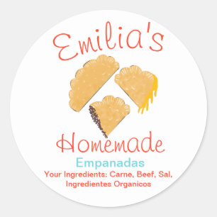 Homemade Empanadas Business Hand Drawn Art Classic Round Sticker