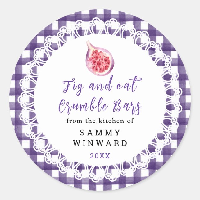 Homemade Fig and Oat Crumble Bars Label (Front)