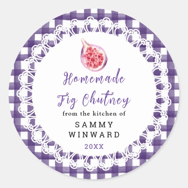 Homemade Fig Chutney Label (Front)