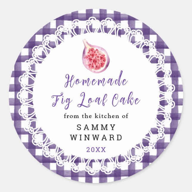 Homemade Fig Loaf Cake Label (Front)
