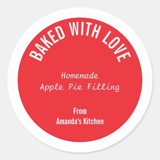 Homemade Food Christmas Present Gift Party Favor Classic Round Sticker (Front)