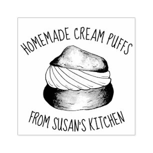 Homemade Food Cream Puffs Pastry Chef Personalized Rubber Stamp