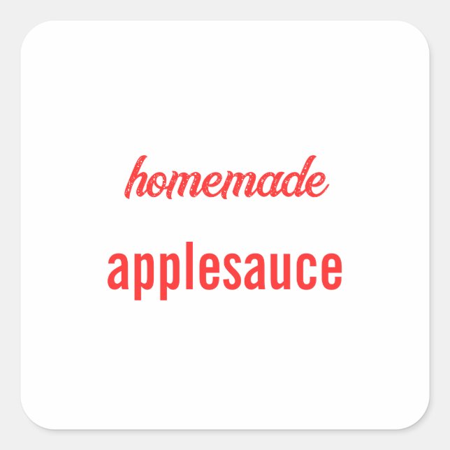 Homemade Food Gift Label Canning Jar Applesauce (Front)