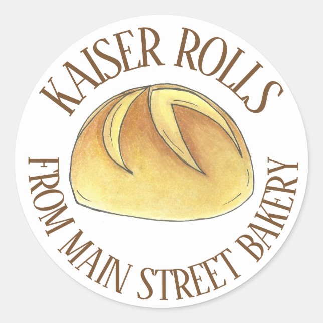 Homemade Fresh Baked Bakery Kaiser Bread Rolls Classic Round Sticker (Front)