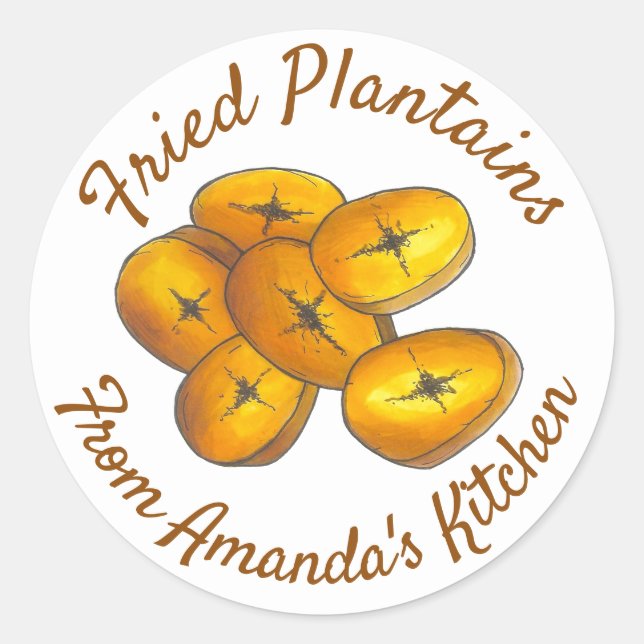 Homemade Fried Plantains Bananas From the Kitchen Classic Round Sticker (Front)
