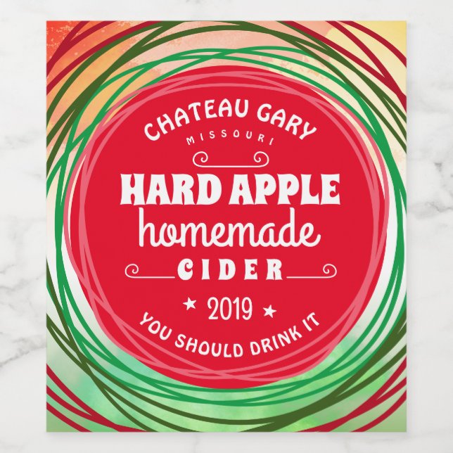 Homemade fruit faux vineyard personalized wine label (Single Label)