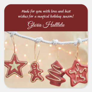 Homemade Gingerbread Christmas Cookies Stickers