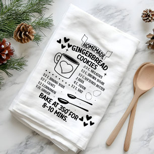Homemade Gingerbread Cookie Recipe Christmas Gift Kitchen Towel
