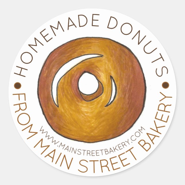 Homemade Glazed Doughnuts Doughnuts Made with Love Classic Round Sticker (Front)