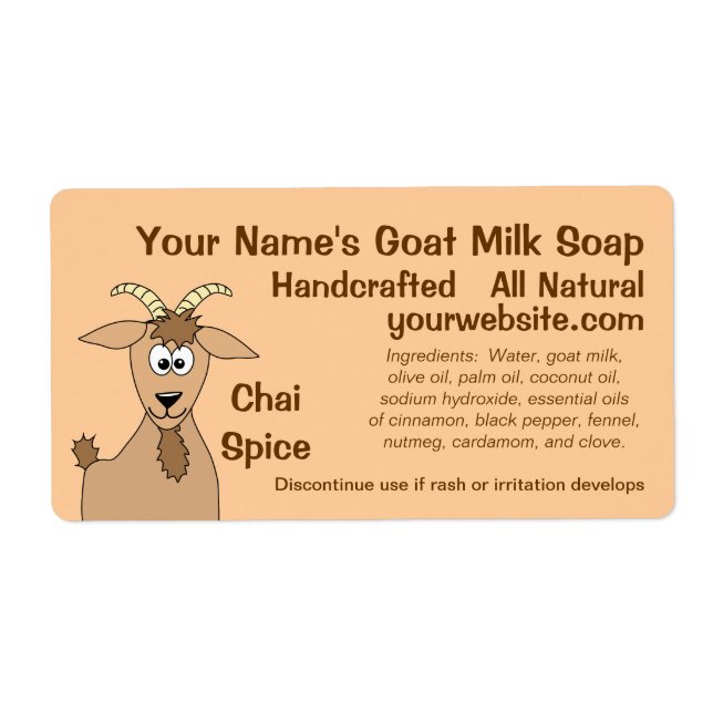 Homemade Goat Milk Soap Labels Design Template (Front)