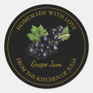 Homemade Grape Jam Label Black