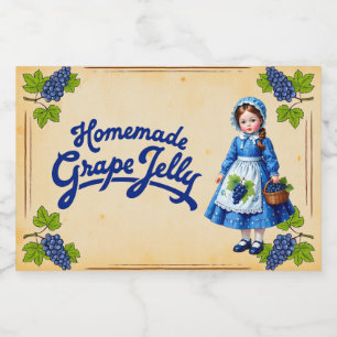 Homemade Grape Jelly - Vintage Food Label