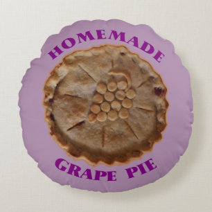 Homemade Grape Pie Round Pillow