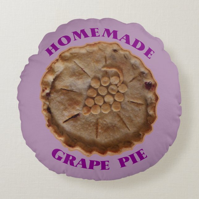 Homemade Grape Pie Round Pillow (Front)