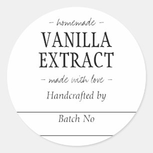 Homemade Handcrafted Vanilla Extract Kitchen Jar Classic Round Sticker