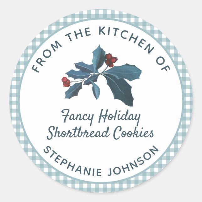Homemade Holiday Gift From the Kitchen of Classic  Classic Round Sticker (Front)