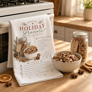 Homemade Holiday Granola Recipe Christmas  Kitchen Towel
