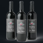 Homemade Holiday Liqueur Wine Chalkboard Christmas Wine Label<br><div class="desc">Add your custom name and information to this elegant wine bottle label. It has a chalkboard art look Christmas holly with leaves and berries. This is fully customizable--you can add, delete, move, or change anything. ----- It says Homemade Holiday Liqueur, from the Kitchen of Your Name, Keep Refrigerated. Simply replace...</div>