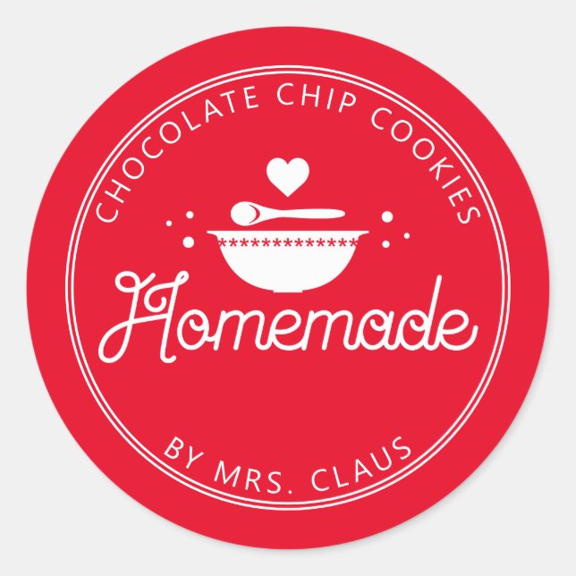 Homemade Holiday Treat Classic Round Sticker (Front)