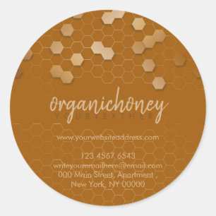Homemade Honey Jar Beewax Candle Terracotta Gold Classic Round Sticker