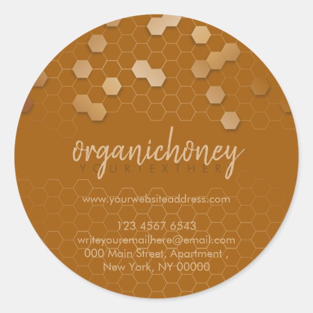 Homemade Honey Jar Beewax Candle Terracotta Gold Classic Round Sticker (Front)