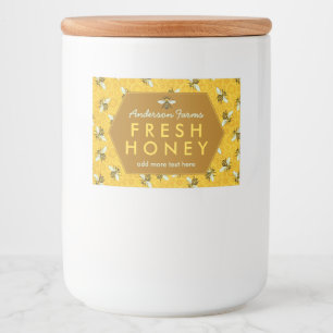 Homemade Honey Jar Labels   Bees Honeycomb Custom