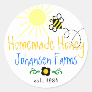 Homemade Honey - Personalized Classic Round Sticker