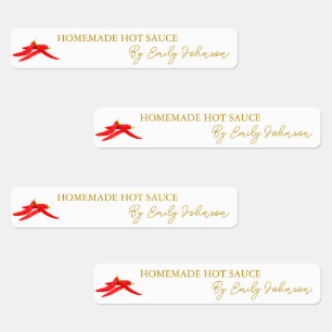Homemade Hot Chili Sauce Thin Label
