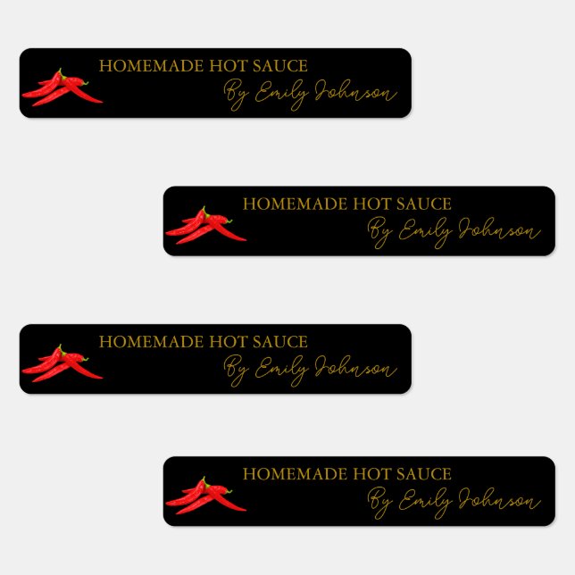Homemade Hot Chili Sauce Thin Label (Group)