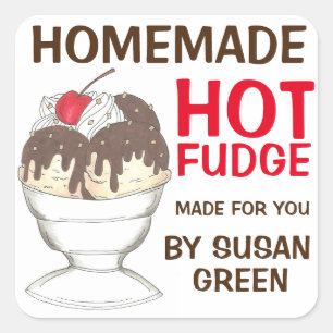Homemade Hot Fudge Sauce Personalized Stickers