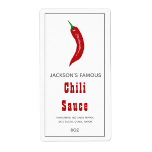 Homemade Hot Sauce   Chili Sauce  Label
